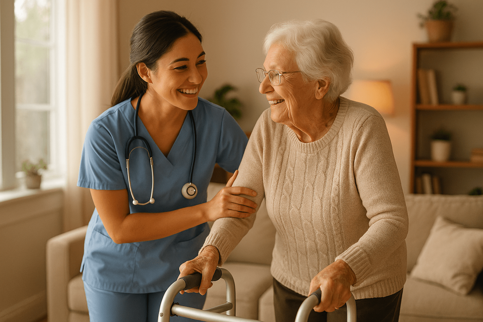 Caring hands providing support